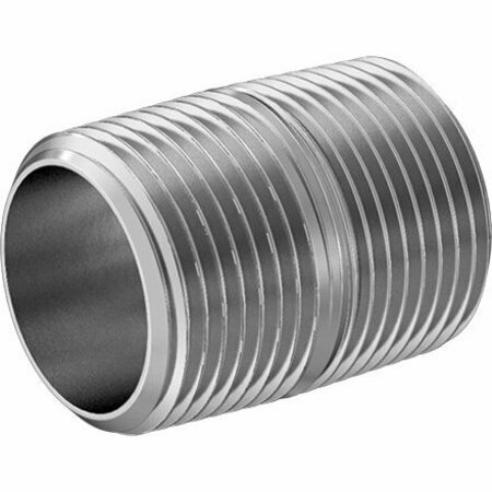 BSC PREFERRED Standard-Wall 304/304L Stainless Steel Threaded Pipe Fully Threaded 3/4 BSPT 1-3/8 Long 2427K51